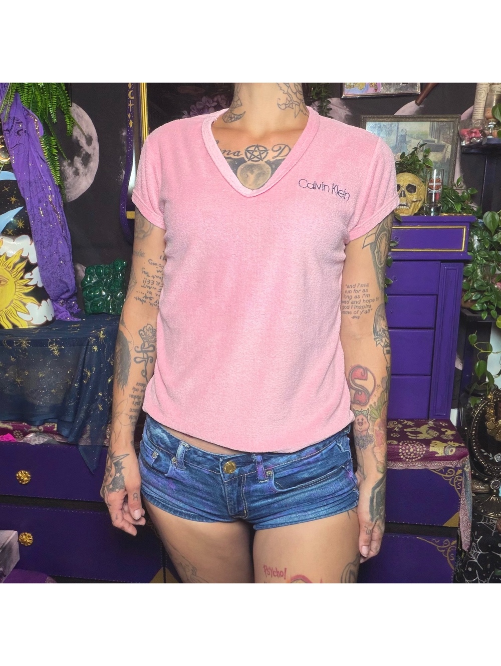 Vintage Pink Terry Cloth Calvin Klein 90’s T Shirt
